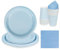 68pcs Blue Tableware Set Decor, Pastel Blue Paper Napkins Cups 7inch & 9inch Paper Plates in Solid Color, Disposable Birthday Decorations for Him Her Men Women Kids Boys Girls Birthday Wedding Party