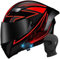 Bluetooth-Integral-Motorradhelm Motorradhelm Integralhelm Mit Doppelvisier Integriertem Lautsprecher Headset-Mikrofon Geeignet Für Motorrad-Chopper DOT/ECE-Geprüft 5,M(54-57CM)