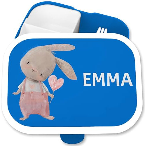 Kinder Campus für Mepal - Hasen - Bunny Brotdose süßer Hase Lunchbox Häschen Vesperbox Rabbit I - 750 ml - Blau - brotdosen kindergarten personalisierte hasenmotiv rabbits brotbox name mädchen
