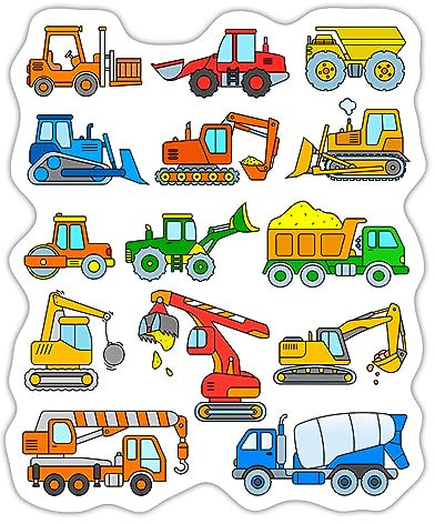 Bagger Laster Kacheln Geschenk Sticker Aufkleber