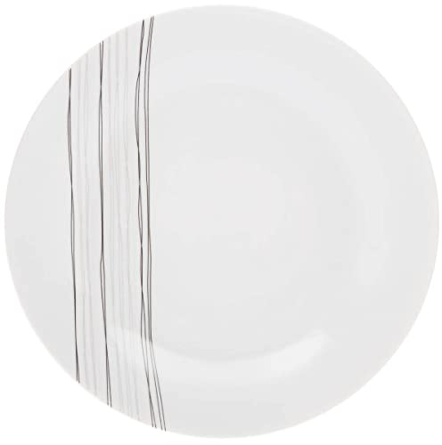 Secret de Gourmet - Lot de 6 assiettes plates lignes, porcelaine, diamètre 27 cm