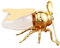 BESTonZON Olla de miel de abeja creativa de metal con tapa abatible, elegante recipiente de sal para cocina y decoración de mesa, salero de alta calidad con cucharón, idea de regalo para fiestas de