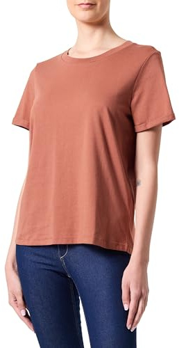 VERO MODA Women's Vmpaula S/S T-Shirt Noos Top, Russet, S