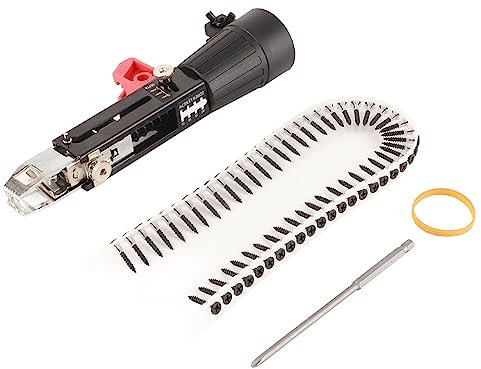 Automatic Chain Nail Gun, Screw Chain Gun Adjustable DIY Adapter Screw Gun Electric Drill Screw Tightening Equipment Woodworking Tool with Rubber Ring for Electric Drill