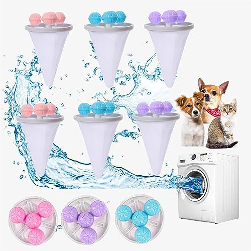 Exbrith 6 Stück Haarfilterbeutel für Waschmaschine, Filterbeutel Waschmaschine Haarentferner, Tierhaarentferner Waschmaschine，Schweben Wiederverwendbar Flusenfänger Waschmaschine, [Energieklasse A]