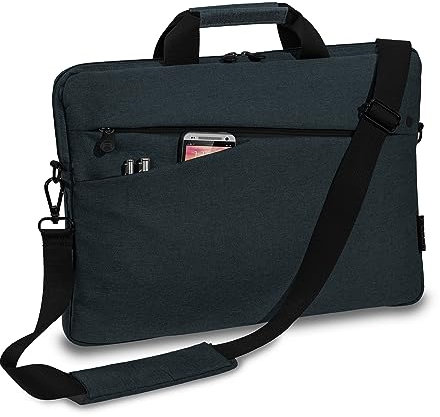 Pedea Laptoptasche Fashion Notebook-Tasche bis 17,3 Zoll (43,9 cm) Umhängetasche mit Schultergurt, anthrazit/schwarz