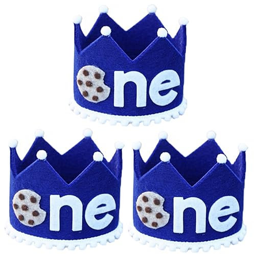 Toyvian 3stücke Geburtstags-hut Für Jungen Und Mädchen Adorable Party Headdress Für Kindergeburtstag Süßes Design Für Unvergessliche Cookies One