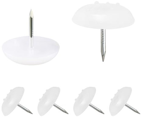 Qrity 16 Stück Kunststoff Stuhlgleiter, Möbelfüße, Stuhlgleiter mit Nagel, Bodenschutz, Möbelgleiter, für Möbel, Stuhl und Tischbeine, 18mm