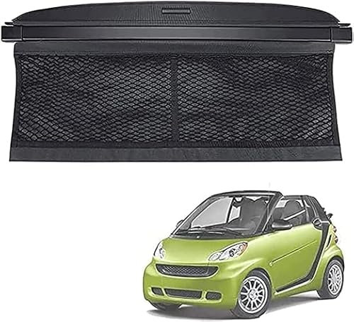 VIPOD Auto Laderaumabdeckung FüR Smart 451 Fortwo 2007-2014, Einziehbare Heckkoffer Abdeckung Kofferraum Interieurleisten ZubehöR