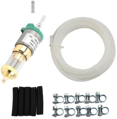 Laspi 1 KW-5 KW Heizung Elektromagnetischer Impuls Heizölpumpe Schlauchschellen 22 Ml/28 Ml Für Standheizung Öl Und Pumpe Mit Geringem Kraftstoffverbrauch Für Standheizungen Inklusive Leitung