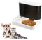 2-in-1 Automatic Cat Food and Water Dispenser Set Gravity Cat Feeder Dog Feeder and Waterer Dispenser for Small Dogs Puppy Cats Pets (White)