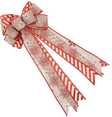 Ciieeo Weihnachtsschleifen 1 X Weihnachtsbaumschmuck Weihnachtsdekoration Doppelschichtiges Ornament Aus Feinem Leinen Weihnachtsbaumschleifen