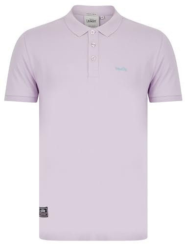 Tokyo Laundry Polo da uomo in piqué di cotone tinta unita, Lilla, L