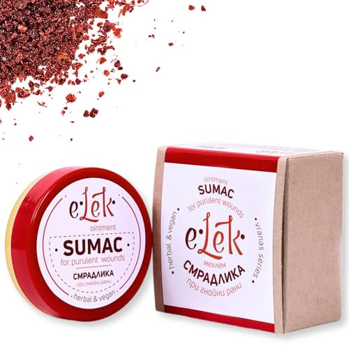 ELEK Bio Sumach Salbe 20 ml - Anti Akne und Pickel Hautpflege - Schützt die Haut im Winter - Natürliche Creme mit Bienenwachs, Teebaumöl, Olivenöl, Kokosöl - Gesichtscreme und Handcreme – Skincare