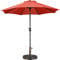 Yaheetech 2.7m Garden Parasol Umbrella Patio Table Umbrella Outdoor Tilting Crank & Handle Parasol with 14kg Resin Base Stand Orange