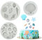 APOMOONS 3 PCS Marine Theme Cake Fondant Silicone Mold Seashell Conch Starfish Coral Baking Molds for DIY Cake Decoration Chocolate Candy Polymer Clay Crafting Projects (Grey)