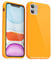 Svanove for iPhone 11 Case Silicone, Glossy Soft Rubber Gel Jelly Cute Protective Plastic Simple Plain Phone Case Cover for Women Girl, Slim Thin Flexible Shockproof TPU, Neon Orange