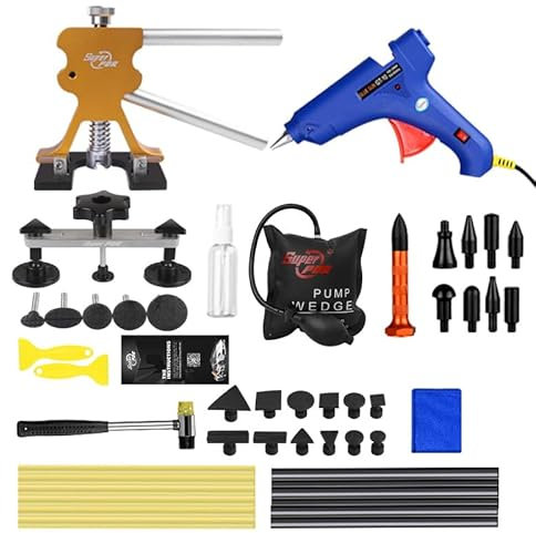 veco chajor Auto Dellen Reparaturset Dent Puller Set, Dellen Reparatur Ausbeulwerkzeug, Car Paintless Dent Removal Kit, DIY Golden Lifter für Fahrzeug Dellen/Tür Dings/Hagel Schaden Entfernen