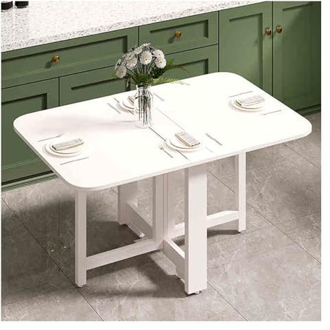 LFIEVO Tavolo Pieghevole Rotondo Tavolo Pieghevole con Prolunghe Pieghevoli Tavolo Pieghevole for Piccoli Spazi 3 Modi di Piegatura Ampio Piano del Tavolo Angoli Arrotondati Piedini Regolabili