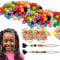 G GENLEAS 200Pcs Silicone Beads for Kids Girls Braids, 10 Color 5mm Hair Beads for Girls Braids Washable Hair Bead Bluk