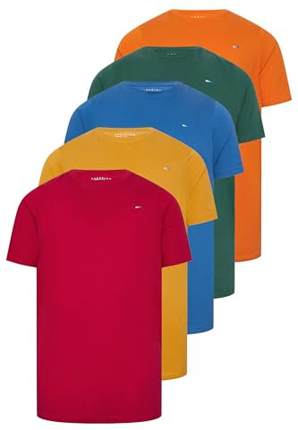 BadRhino Big & Tall Green/Blue/Orange/Yellow/ 5 Pack Extra Long T-Shirts - Men's - Plus Size Curve