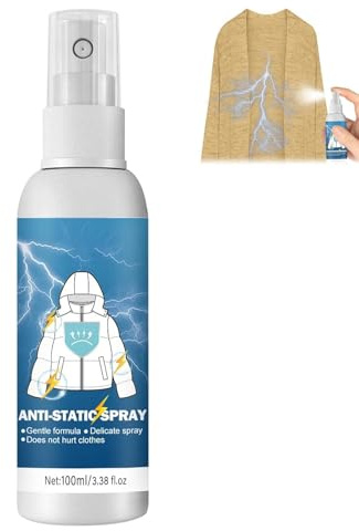 Antistatik Spray Kleidung, Antistatik Spray, Anti Static Sprays, Sprays Antistatisch, für Kleidung, Textilien, Möbel und Auto, Reduziert Statische Aufladung, 100 ml