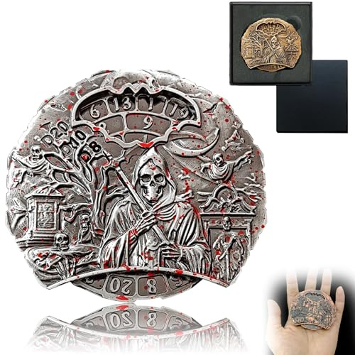 Myrkul Roulette Würfel Spinner für DND Würfel Set, 7-in-1 Drachen Metall D&D Würfel mit Geschenkkassette für Dungeons and Dragons und RPG Rollenspiel Tischspiele (Blutfleck)