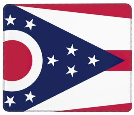 BBEXJIGY Ohio State Flag Print Gummiunterseite Computer-Mauspad Büro Desktop Dekoration Zubehör