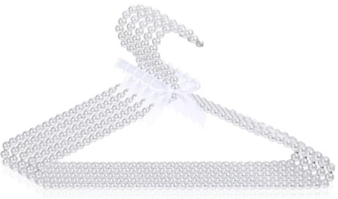 Dimeho Perlen-Kleiderbügel, 5 Stück, große Metall-Kleiderbügel, Verlobungsdesign, Mini-Perlenaufbewahrung, Organizer für Frauen, Hochzeit, Brautjungfer, Kleiderbügel