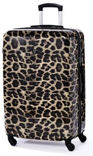 BERTOO Leopardo Reisekoffer XXL Sehr Groß ABS PC Hartschalen Koffer 4 Spinner Rollen Zahlenschloss Teleskopgriff Familienkoffer XXL - 99L, 4.3 kg