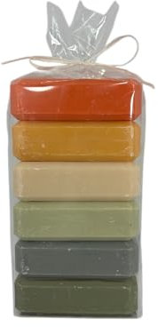Le Véritable - Savon Artisanal - Lot de 6 x 125g - Faits Main en Provence – Argan, Olive, Aloé vera, Fleur de coton, Vanille-ylang, Monoi - Corps & Mains - Vegan - Sans Paraben - Naturel