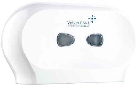 VELVET Doppelspender für JUMBO Toilettenpapier, ABS, Weiß, Toilettenpapierspender, Toilettenpapierhalter,