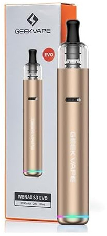 GEEKVAPE WENAX S3 EVO Pod Kit 18W (Stylus 3) 1100mAh Batteria | 2ml 0.8ohm S Pod Cartuccia Vape Pen No Nicotine No Liquid - Resistenza MTL per GEEKVAPE (Champagne)