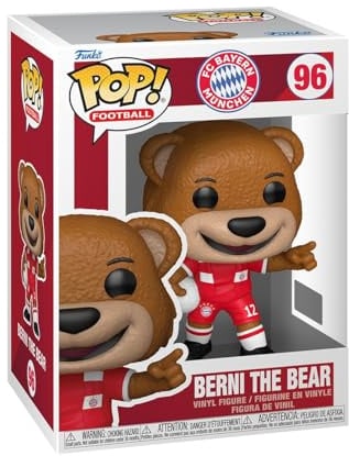 POP Funko Football: Bayern Munich - Berni the Bear | Offizieller Fanartikel und Merch - Vinyl Sammelfigur als Regal Deko - Geschenkidee zum Geburtstag für Fans und Sammler