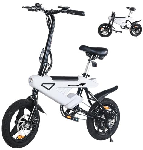 YOBACARID Bicicleta eléctrica Plegable de 14, E Bike 250W con Asistencia de Pedal, batería de 10,4Ah/36V, para Adolescentes y Adultos Bicicleta eléctrica de Ciudad, 3 Modos