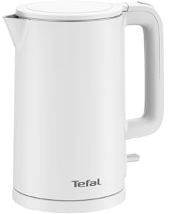 Tefal Thermo Protect Kettle, Hervidor eléctrico de 1500W, Capacidad de 1,5L | Seguro al tacto, Doble aislamiento, Apagado automático luz indicadora, Filtro extraíble y lavable, Vertido preciso, KO1411