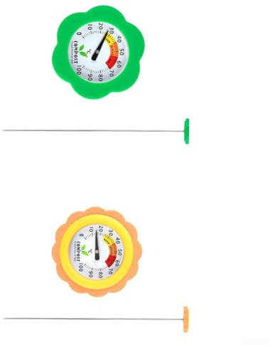 Bodentemperaturmessgerät mit korrosionsbeständiger Sonde aus 304 Edelstahl für Gartenerde und Kompost Wärme-Tracking (gelb)