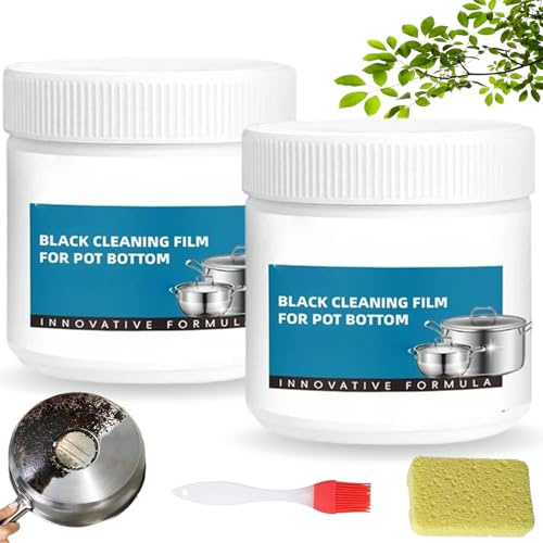 Powerful Burnt Residue Remover Paste for Cookware, Stainless Steel Cleaner for Hob, Ceramic & Stove Glass, Multi-Purpose Kitchen Cleaner Kit for BBQ, Wax Pot & Burnt Iron Plate (3)