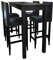 vidaXL Holz Bartisch mit 4 Barhocker Schwarz Stehtisch Tresentisch Barstuhl