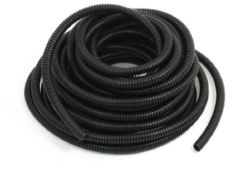 sourcingmap Gaine Cable électrique Fil Protection Tube de conduit ondulé flexible en plastique de 10 m 7 x 10 mm pour jardin, bureau noir
