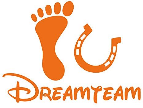 kleb-Drauf | 1 Dreamteam | Orange - glänzend | Autoaufkleber Autosticker Decal Aufkleber Sticker | Auto Car Motorrad Fahrrad Roller Bike | Deko Tuning Stickerbomb Styling Wrapping