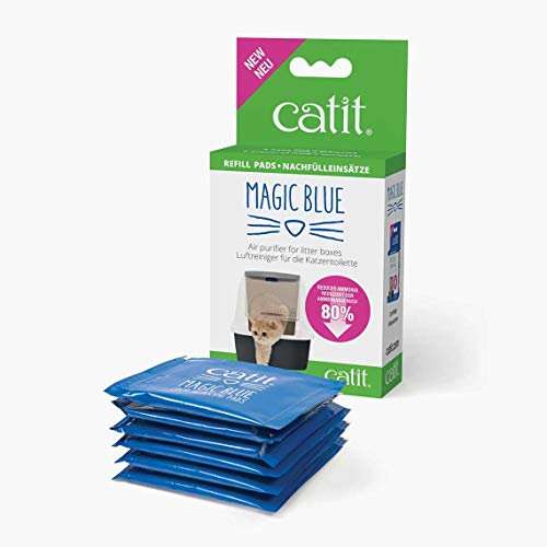 Catit Magic Blue, Geruchsfilter für Katzentoiletten, Nachfüllpack Filterpads für 3 Monate, für das Magic Blue Starterset, Luftreinger für Katzentoiletten