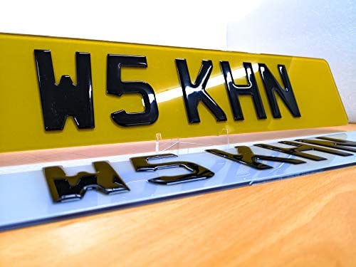 3D Black Domed Raised Gel UK Font Car Number Plates