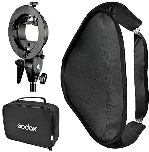 Godox SFUV6060 Diffusor-Softbox, tragbar, zusammenklappbar, mit S-Type Bowens-Blitzhalterung für Godox, Canon, Nikon, Sony, Speedlite, 60 x 60 cm