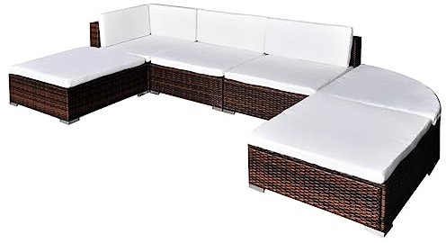vidaXL Divano da Giardino 16 pz in Polyrattan Esterni Marrone Sofa con Cuscini