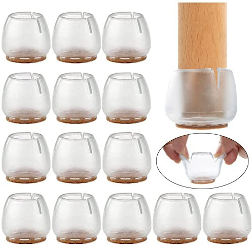 WCIC 16 Stück Stuhl Bein Caps, Silikon Stuhlkissen Möbel Füße Pads Stuhlbeinkappen Tisch deckt Wald Floor Protektoren Boden Kratzer Displayschutzfolien für 17-21mm Rund Beine