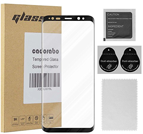 Cadorabo Vollbild Panzer Folie kompatibel mit Samsung Galaxy S8 PLUS - Schutzfolie in TRANSPARENT mit SCHWARZ - Gehärtetes (Tempered) Display-Schutzglas in 9H Härte mit 3D Touch