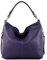 modamoda de T160 Damen Leder Schultertasche Henkeltasche Large handmade in Italy, Farbe:Dunkellila