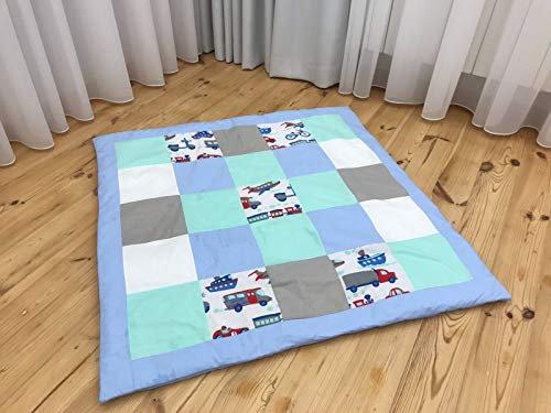 Krabbeldecke Patchwork Decke Spieldecke Babydecke 125x125 cm