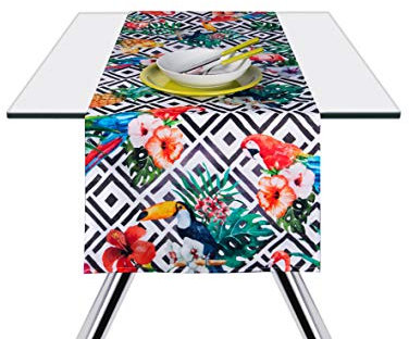 Excelsa Tovaglia Runner, Cotone, Decoro Tropical, 45 x 140